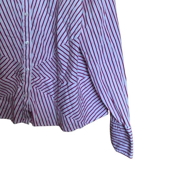 Jones New York Womens Size 3X Multicolor Stripe Button Up Top Long Sleeve Blouse - Picture 3 of 7